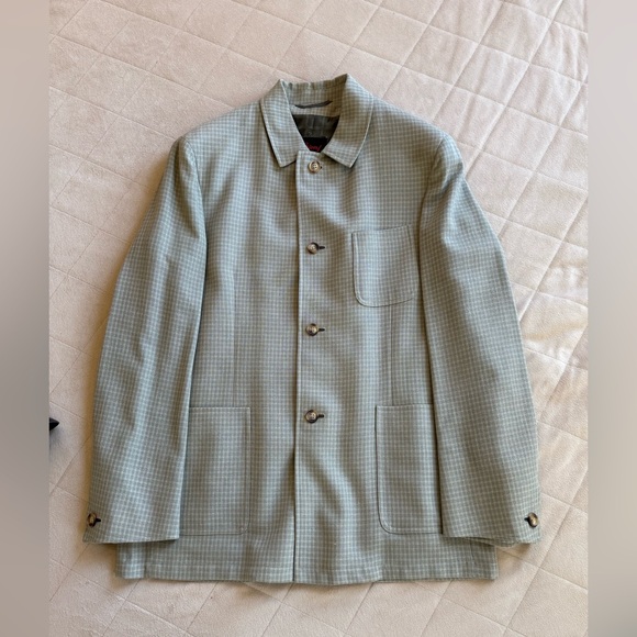 Brioni Other - Brioni Light Gray/Beige Checkered Jacket. Bottom holes made from leather.